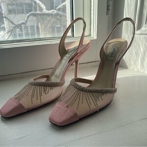 Attico Pink Swarovski Crystal Women's Heels